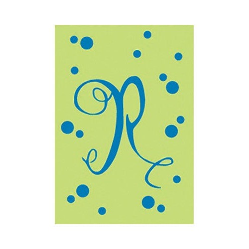 R Polka Dot Monogram Letter "R" Green Applique Flag - 29" x 43" | ON SALE !! - Wind Sensations