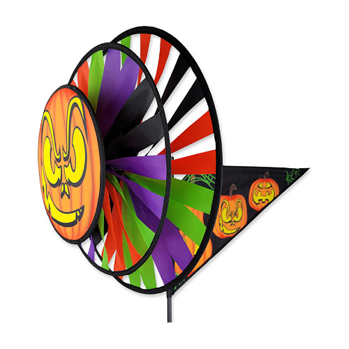 Halloween-themed triple spinner with a ghoulish Jack O'Lantern face on the front wheel
