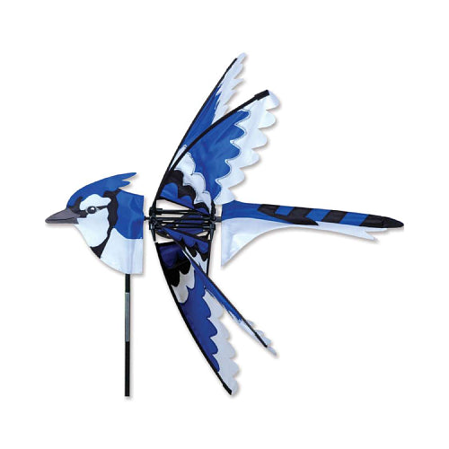 Blue jay bird-shaped wind spinner for the yard