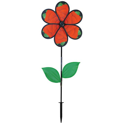 13.5" ROSE Flower Spinner with Leaves