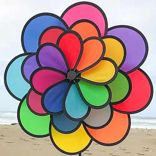 24 Petal Flower With Leaves Spinner - Wind Sensations