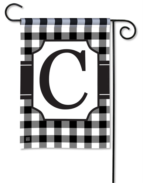 31791C_Black-and-White-Check-monogram-C-garden-flag-12-x-18