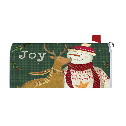 SNOWMAN DEER Oversized Winter Mailbox Cover