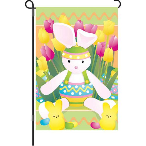 51333_Springtime-Bunny-garden-size-Easter-flag-12-x-18-Easter-eggs-tulips-peeps