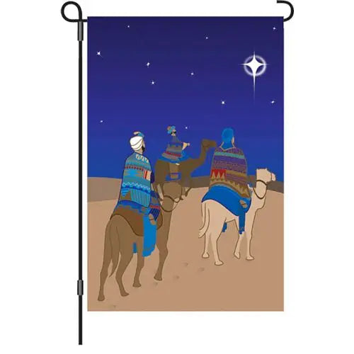 THREE WISE MEN Garden Size Christmas Flag - 12" x 18" - Wind Sensations