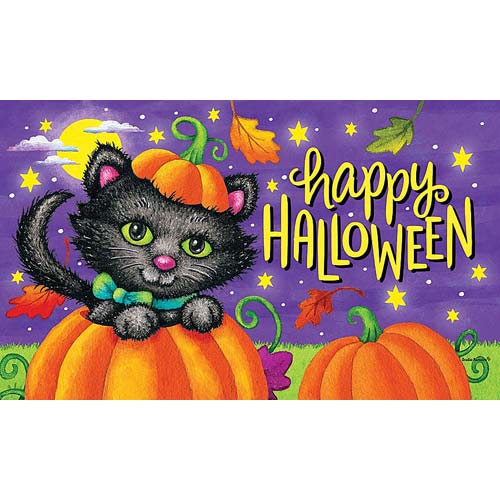 Halloween Black Cat on Pumpkin Cute Fall Season | Sticker