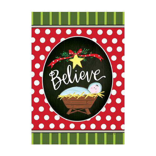 5249FM_Believe-Manger-garden-size-Christmas-flag-12-x-18