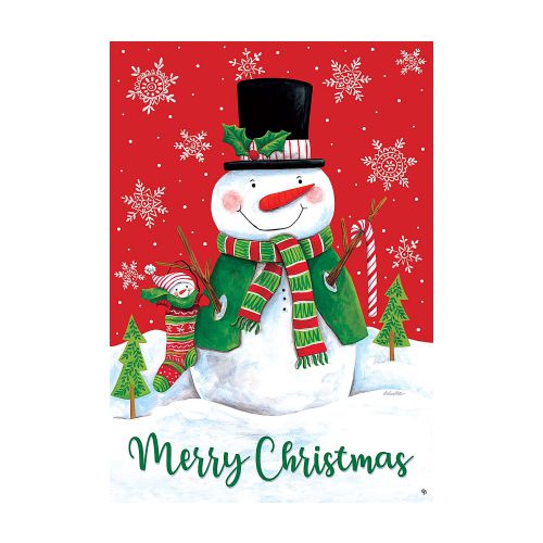 5261FM_Red-and-Green-Snowman-garden-size-Christmas-decorative-flag