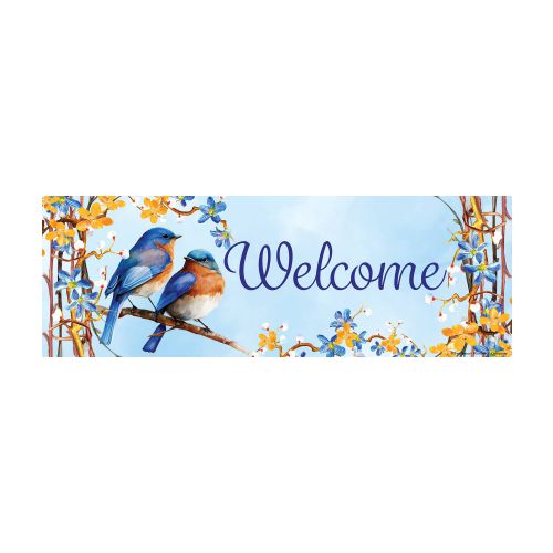 LOVELY BLUEBIRDS Signature Sign™ Welcome Yard Sign