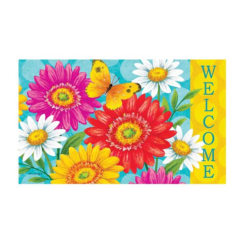 Welcome Daisy Doormat, Easter Doormat, Spring Doormat, Daisy