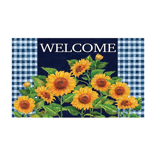 5373M_Sunflowers-On-Navy_indoor-outdoor-Summer-Doormat