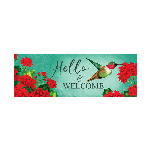 5600SS_Hummingbird-Geranium-Signature-Sign-Hello-and-welcome-yard-sign