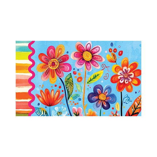FUNKY FLOWERS Indoor/Outdoor, Floral Doormat Custom Decor