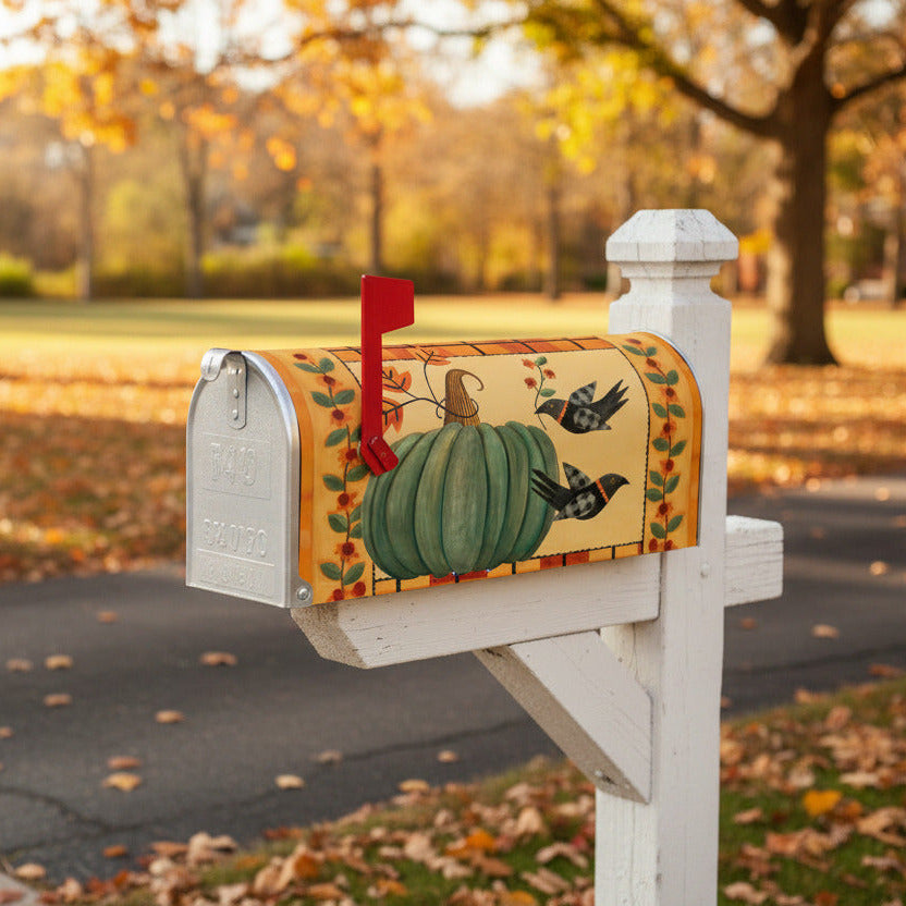 FOLK ART PUMPKIN Fall Mailbox Cover Custom Decor