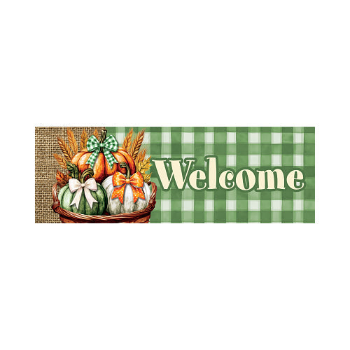 Pumpkin Bows Basket Signature Sign yard sign with fall pumpkin and bow design
