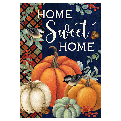 Pumpkin Home standard fall house flag with Home Sweet Home pumpkin design