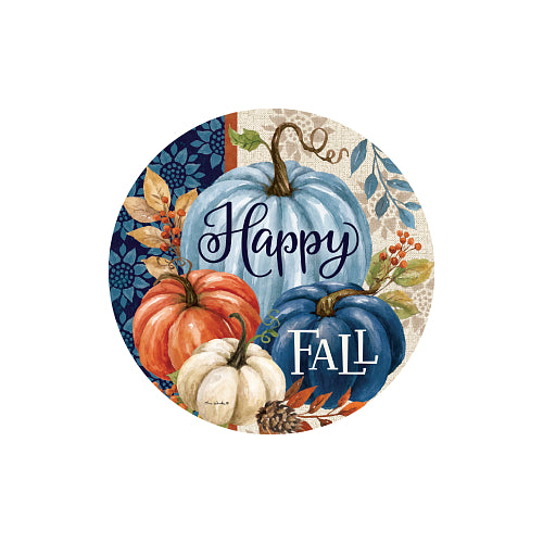 Pumpkin Blues Happy Fall 8 inch translucent PVC window suncatcher