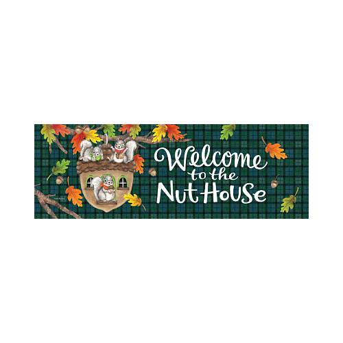 Nuthouse Squirrel Fall Signature Sign yard sign with squirrels and Welcome to the Nut House greeting
