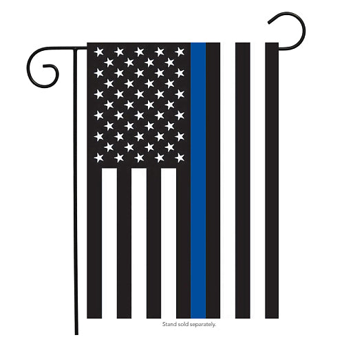 THIN BLUE LINE Police Support Garden Flag - 12" X 18" Briarwood Lane