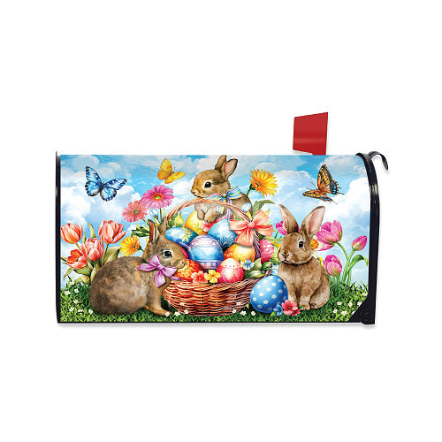 SPRINGTIME BUNNIES Large Magnetic, Easter Mailbox Cover Briarwood Lane