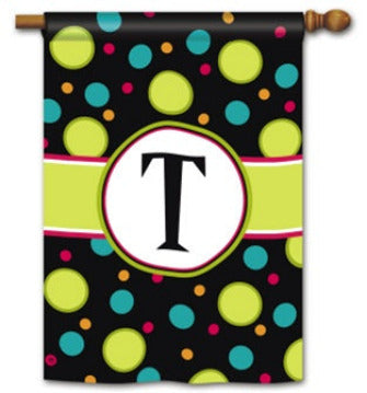 97335-Polka-Dot-monogram-T-standard-size-flaf-28-x-40