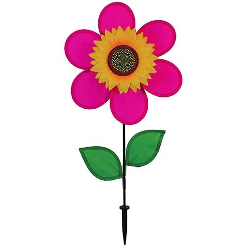 2705_Pink-Sunflower-with-leaves-spinner-12inch