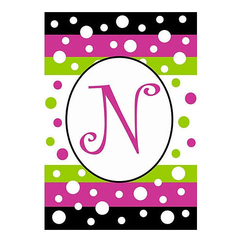 0704FM-Polka-Dot-Party-N-Monogram-Flag-from-Wind-Sensations