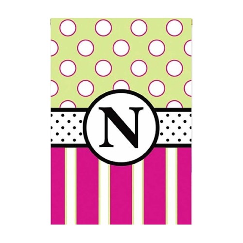 141151N_Peppy-Pink-Polka-Dot-monogram-N-standard-size-flag