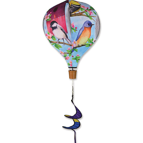Decorative hot air balloon spinner with bird design