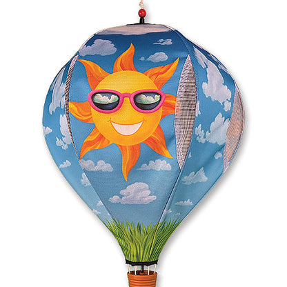 Sun pop-up hot air balloon wind spinner, 19 inch, for garden and patio
