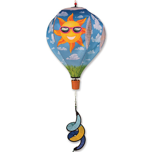 Sun pop-up hot air balloon wind spinner, 19 inch, for garden and patio