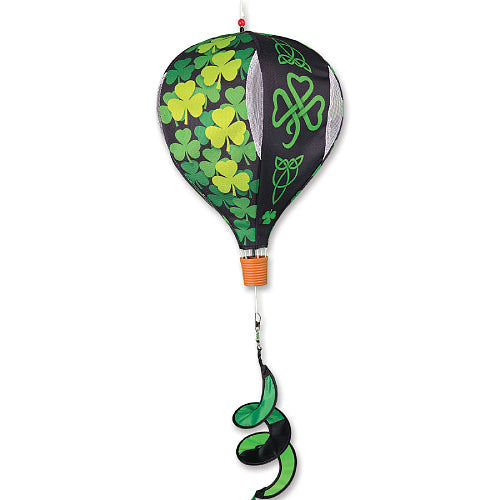 Celtic Shamrocks - green shamrock print hot air balloon wind spinner for St. Patrick's Day yard decor