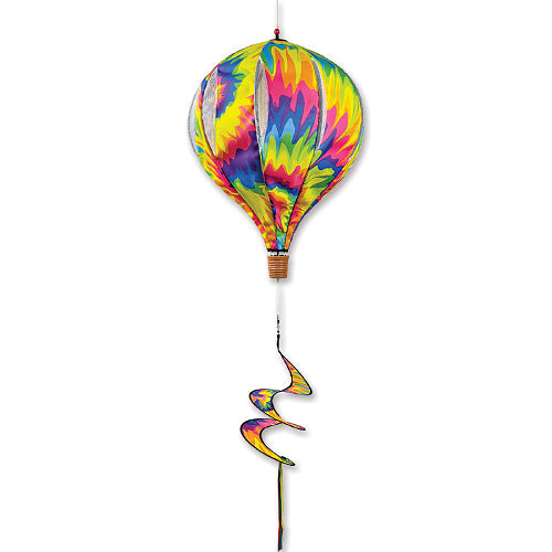Tie Dye - colorful swirl pattern hot air balloon wind spinner for garden decor