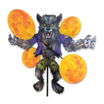 Werewolf 20" Halloween WhirliGig Spinner with four spinning amber moon wheels