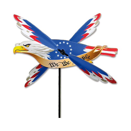 Decorative spinner with eagle design and American flag colors wrapped with a "We the People" sash
