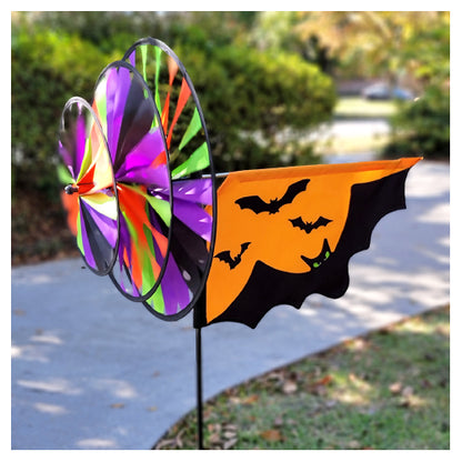 Colorful triple spinner with bat design