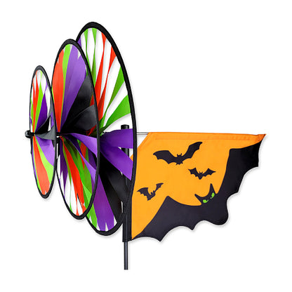 Colorful triple spinner with Halloween-themed design