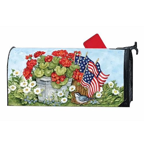 22254_Flags-And-Flowers-patriotic-oversized-Mail-Wrap-magnetic-mailbox-cover