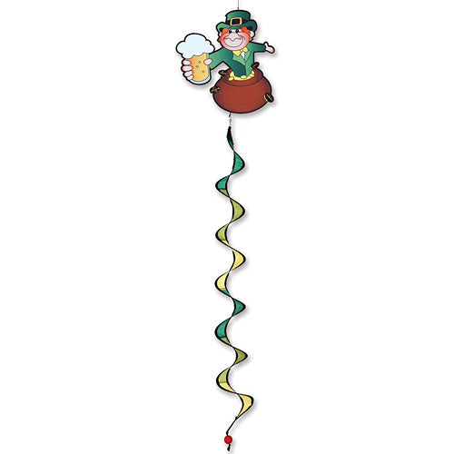 Colorful hanging twister with a leprechaun design