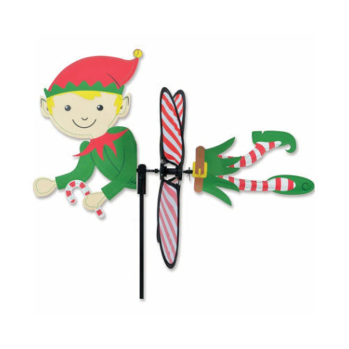 Decorative Christmas Elf garden spinner with candy cane