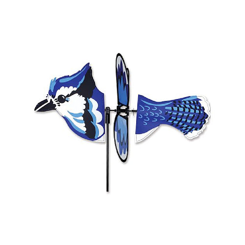 Decorative blue jay petite yard spinner
