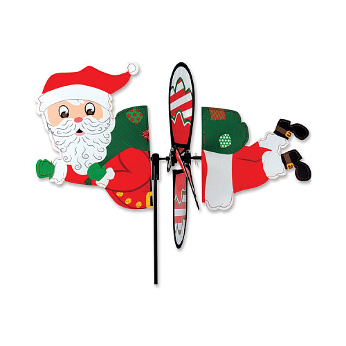 Decorative Christmas, petite wind spinner with a flying Santa Claus
