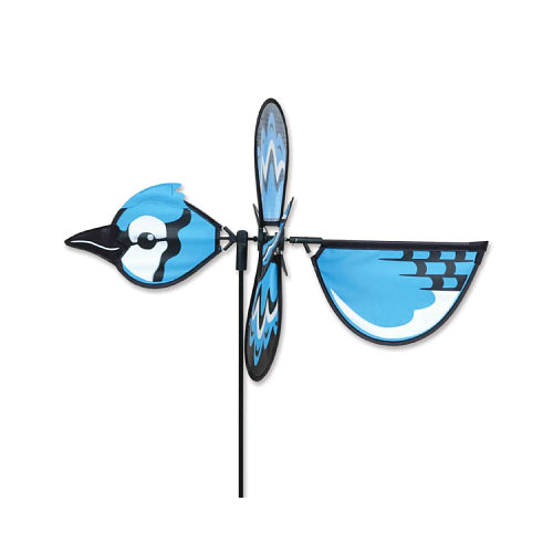 Blue bird-shaped yard spinner