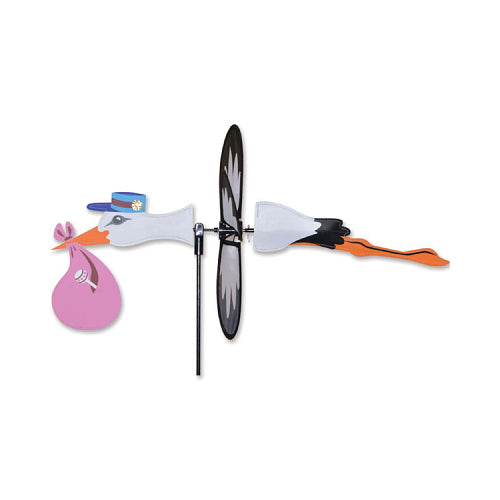 STORK WITH BABY GIRL Petite Spinner Premier