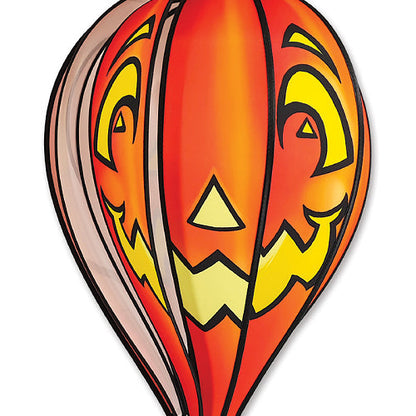 Jack O Lantern hot air balloon spinner detail showing carved pumpkin face