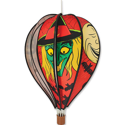 Vintage Halloween witch and moon 22 inch hot air balloon spinner for yard decor