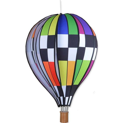 CHECKERED RAINBOW 22" Hot Air Balloon Spinner