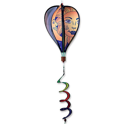Celestial Sun and Moon 16 inch hot air balloon spinner for yard decor