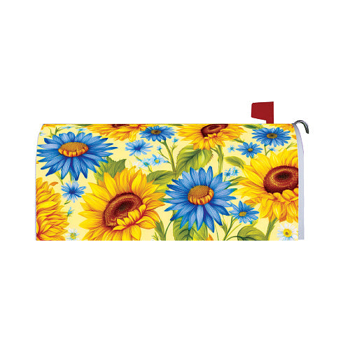 SUNFLOWERS AND DAISIES Oversized, Floral Hello Mailbox Cover Custom Decor