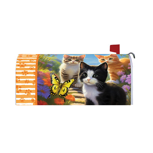 KITTENS AND BUTTERFLIES Oversized Mailbox Cover from Custom Decor
